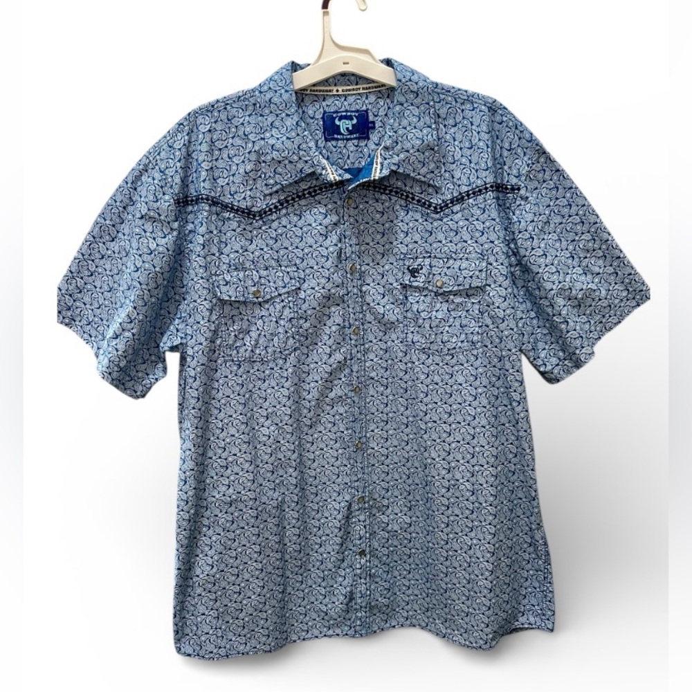 Cowboy Hardware Paisley Snap Button Western Shirt Men’s  XXL short sleeve